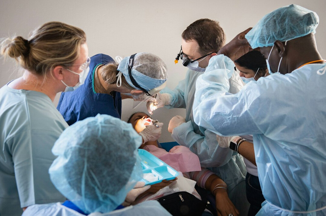group of doctors in simulation lab